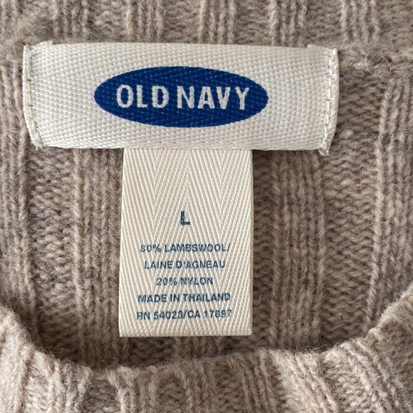 Men’s Tan Old Navy Lambswool Striped Sweater - Picture 4 of 4